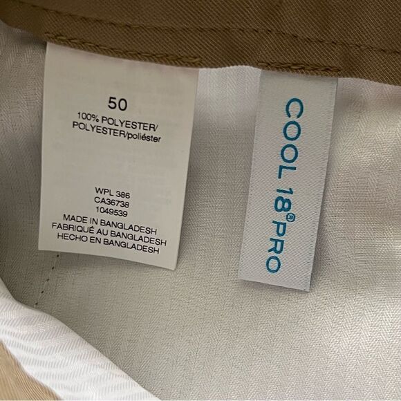 NWT Haggar Shorts Mens 50W Cool 18 Pro Expandable Waist Stretch Khaki - Picture 5 of 5